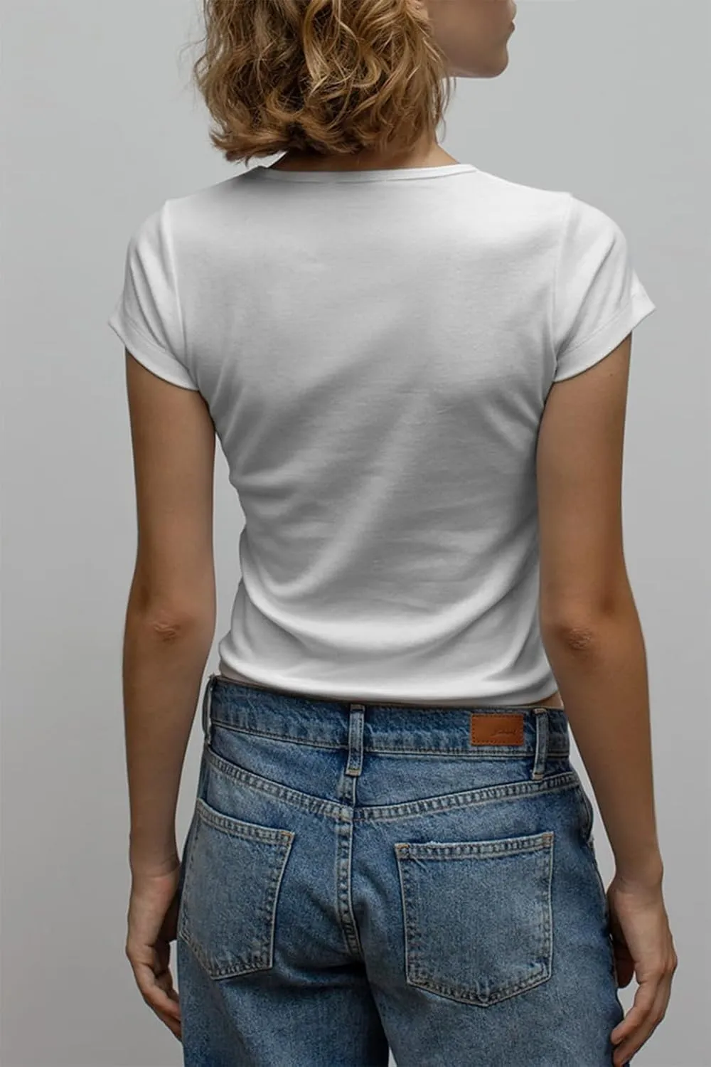 Women Baby Tees Y2K Graphic Print Crop Top Cute Vintage Short Sleeve T-Shirt 90s Slim Fit Cropped Tee Streetwear