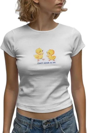 Women Baby Tees Y2K Graphic Print Crop Top Cute Vintage Short Sleeve T-Shirt 90s Slim Fit Cropped Tee Streetwear