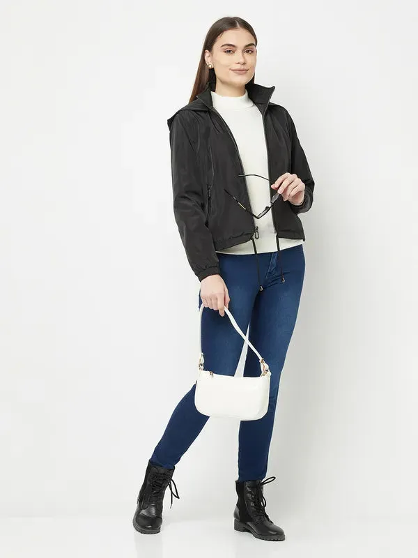 Women Black Front Open Jackets