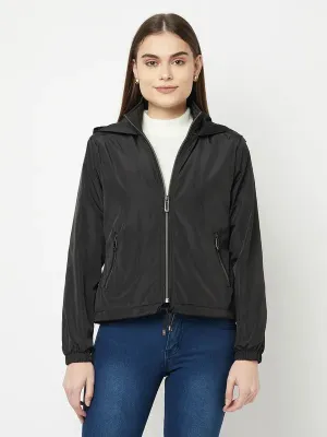 Women Black Front Open Jackets
