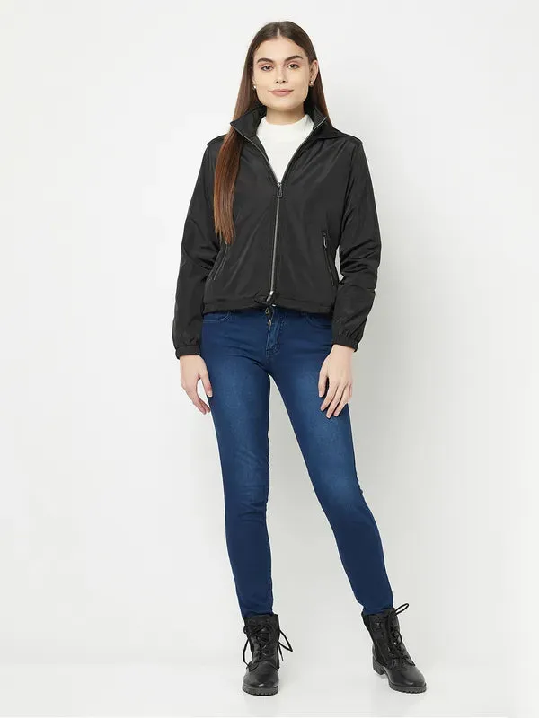 Women Black Front Open Jackets