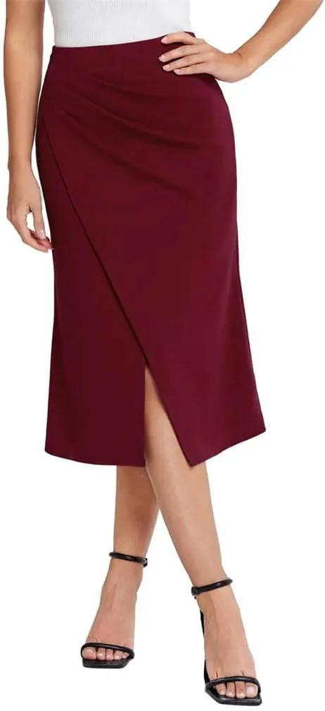 Women Elastic High Waist Length Bodycon Skirts Womens Solid Color Casual Skirt Midi Slim Fit Skirt