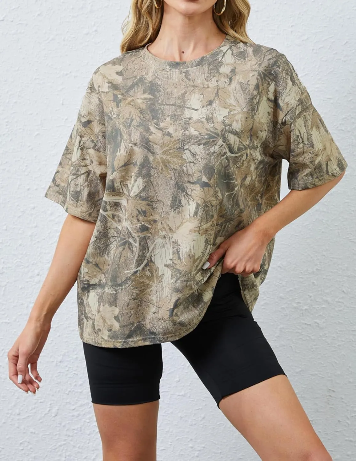 Women Oversized Striped Short Sleeve T-Shirts Color Block Crew Neck Basic Shirt Casual Loose Tops Summer Tee Shirt
