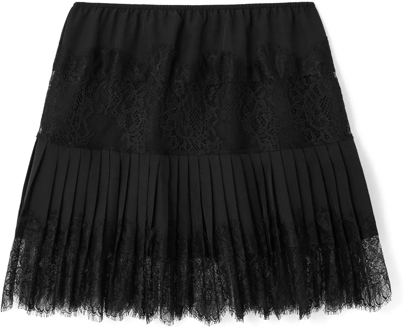 Women Y2k Lace Mini Skirts Summer Lace Slip Skirt Pleated Ruffle Floral Lace Tiered Short Skirts Underskirt