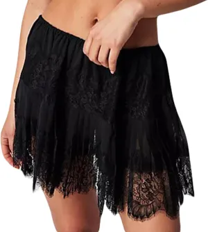 Women Y2k Lace Mini Skirts Summer Lace Slip Skirt Pleated Ruffle Floral Lace Tiered Short Skirts Underskirt