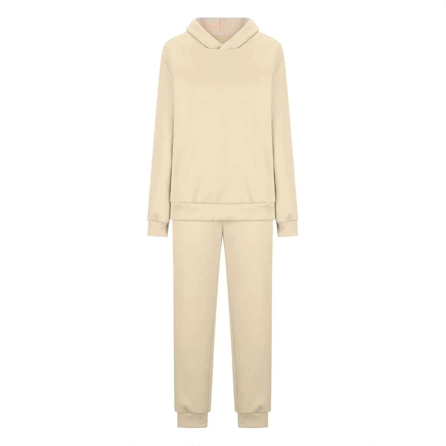 Womens 2 Piece Sweatsuits Set Sherpa Fleece Lined Warm Hoodies & Joggers Sweatpants Fall Winter Outfits Tracksuits