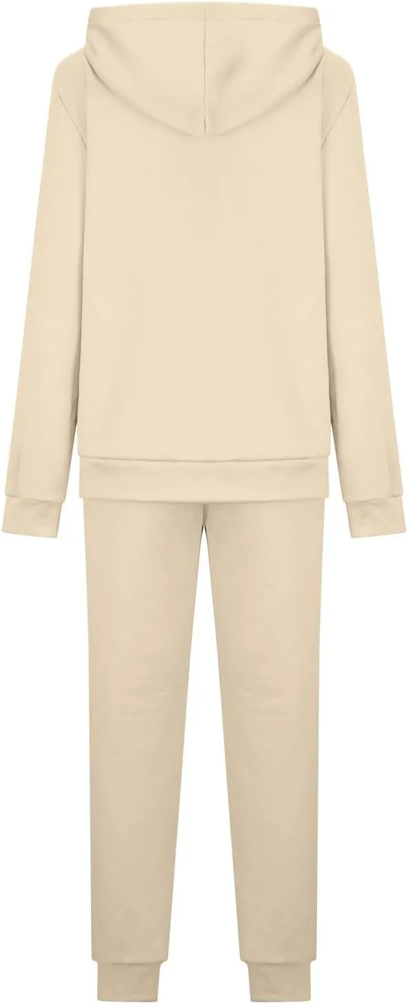 Womens 2 Piece Sweatsuits Set Sherpa Fleece Lined Warm Hoodies & Joggers Sweatpants Fall Winter Outfits Tracksuits
