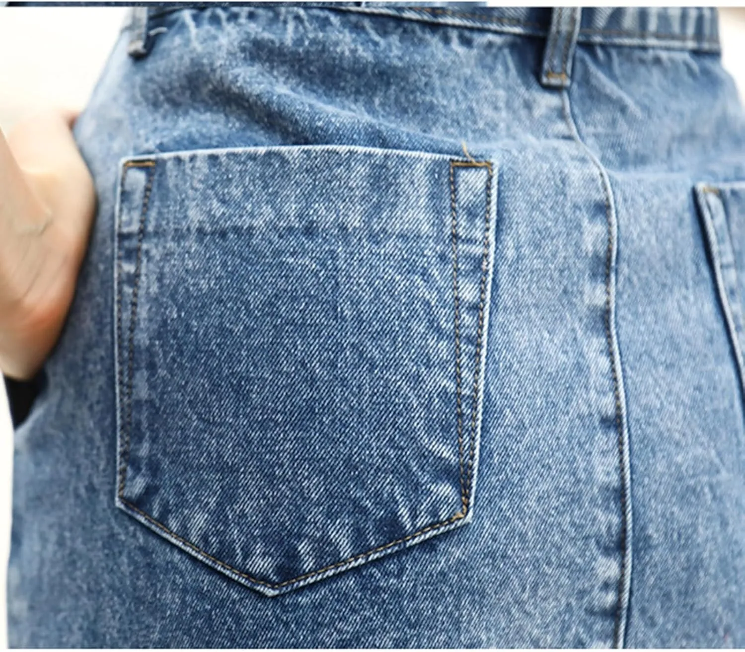 Women's Bodycon Denim Skirts Front Split Frayed Washed Midi Pencil Skirts Irregular Hem Ripped Hole Jeans Skirts