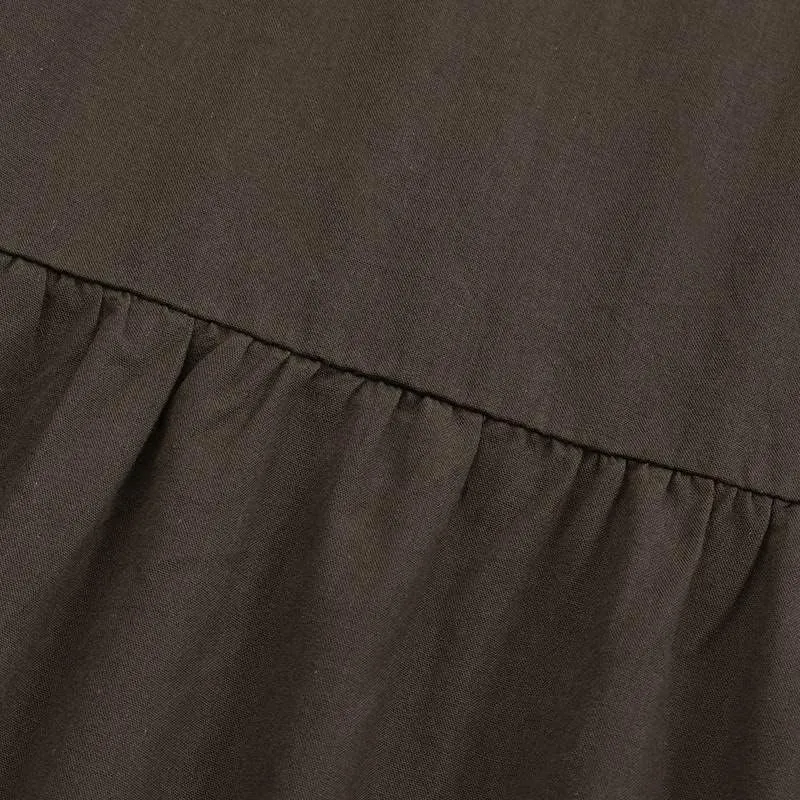 Women's Bohemian Cotton Linen Maxi Skirt Summer Flowy Casual Elastic Waist Tiered Beach Vacation Long Skirt
