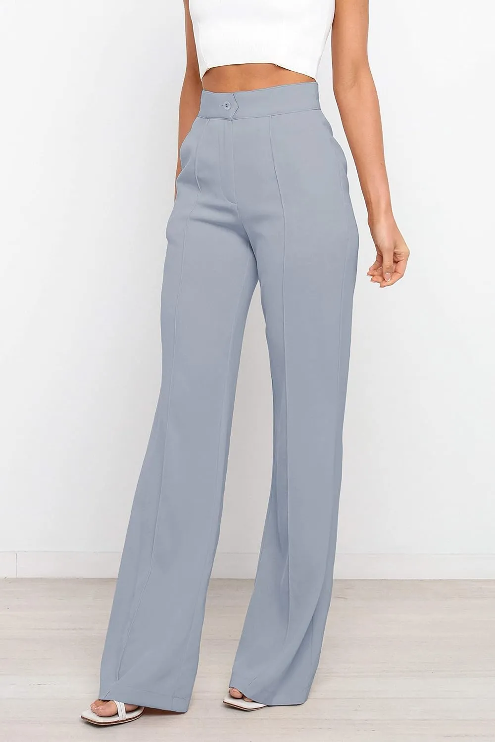 Women's Causal High Waisted Wide Leg Pants, Bootcut Dress Pants for Women, Work Pants with Pockets for Women Office
