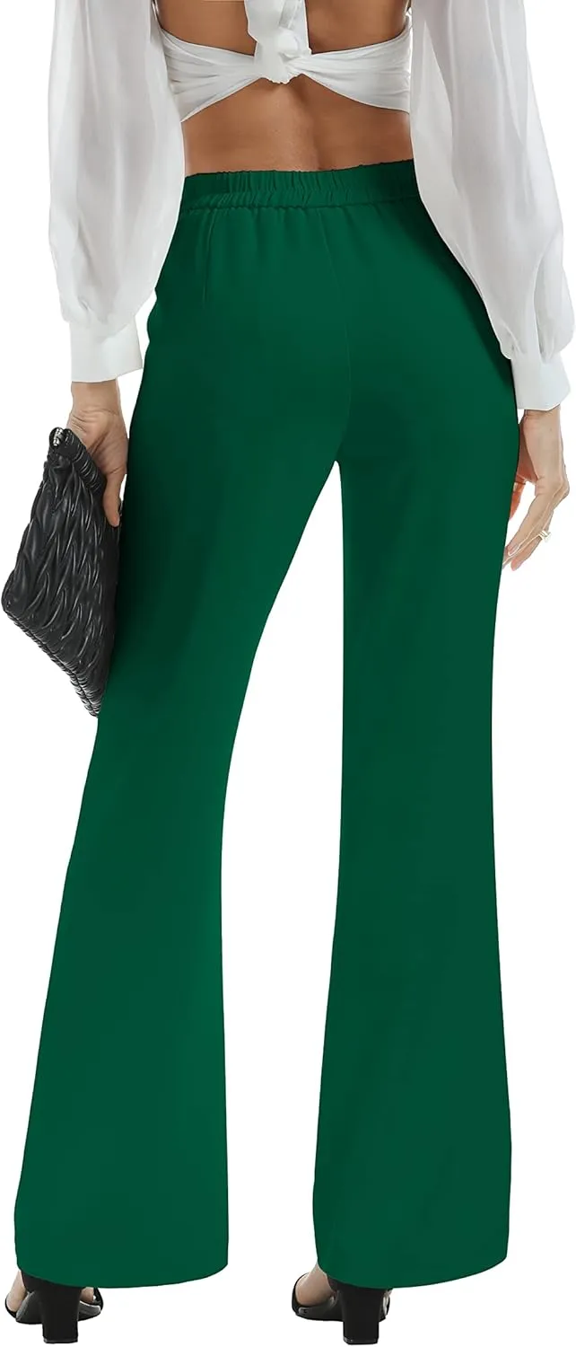 Women's Causal High Waisted Wide Leg Pants, Bootcut Dress Pants for Women, Work Pants with Pockets for Women Office