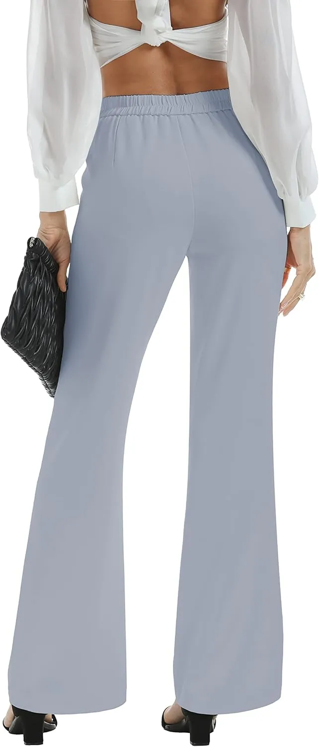 Women's Causal High Waisted Wide Leg Pants, Bootcut Dress Pants for Women, Work Pants with Pockets for Women Office