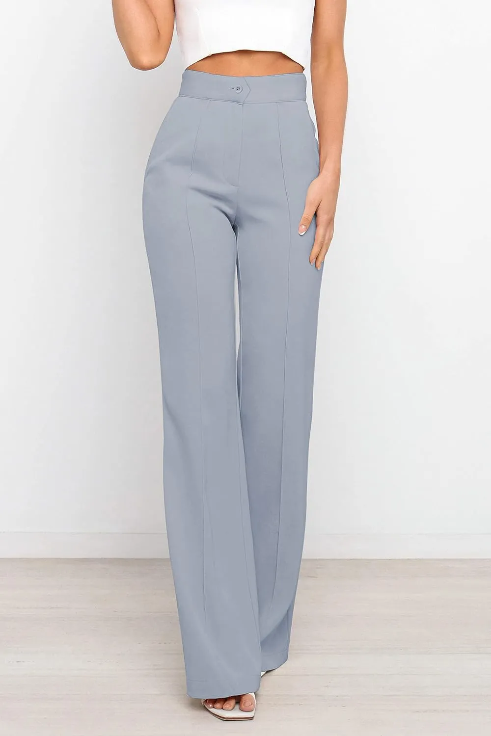 Women's Causal High Waisted Wide Leg Pants, Bootcut Dress Pants for Women, Work Pants with Pockets for Women Office