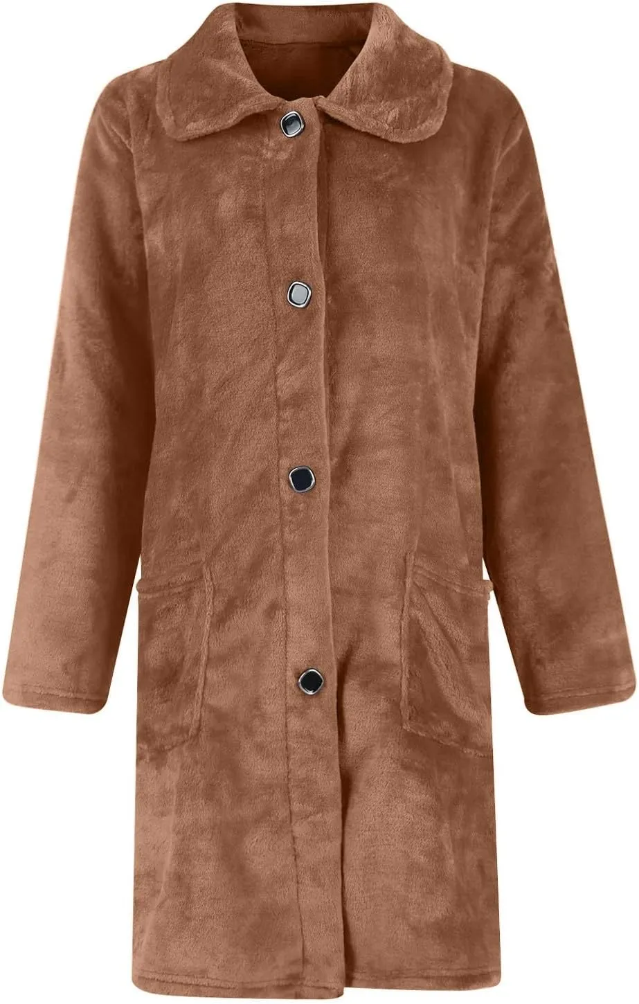 Womens Coats Long Sleeve Lapel Winter Coat for Women 2024 Pea Coat Fall Casual Coats Jacket Outerwear with Pockets