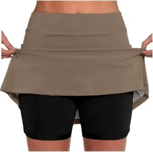 Womens Colorblock Skorts with Pockets Tummy Control Plus Size Dressy Casual Yoga Built in Shorts Workout Outfits