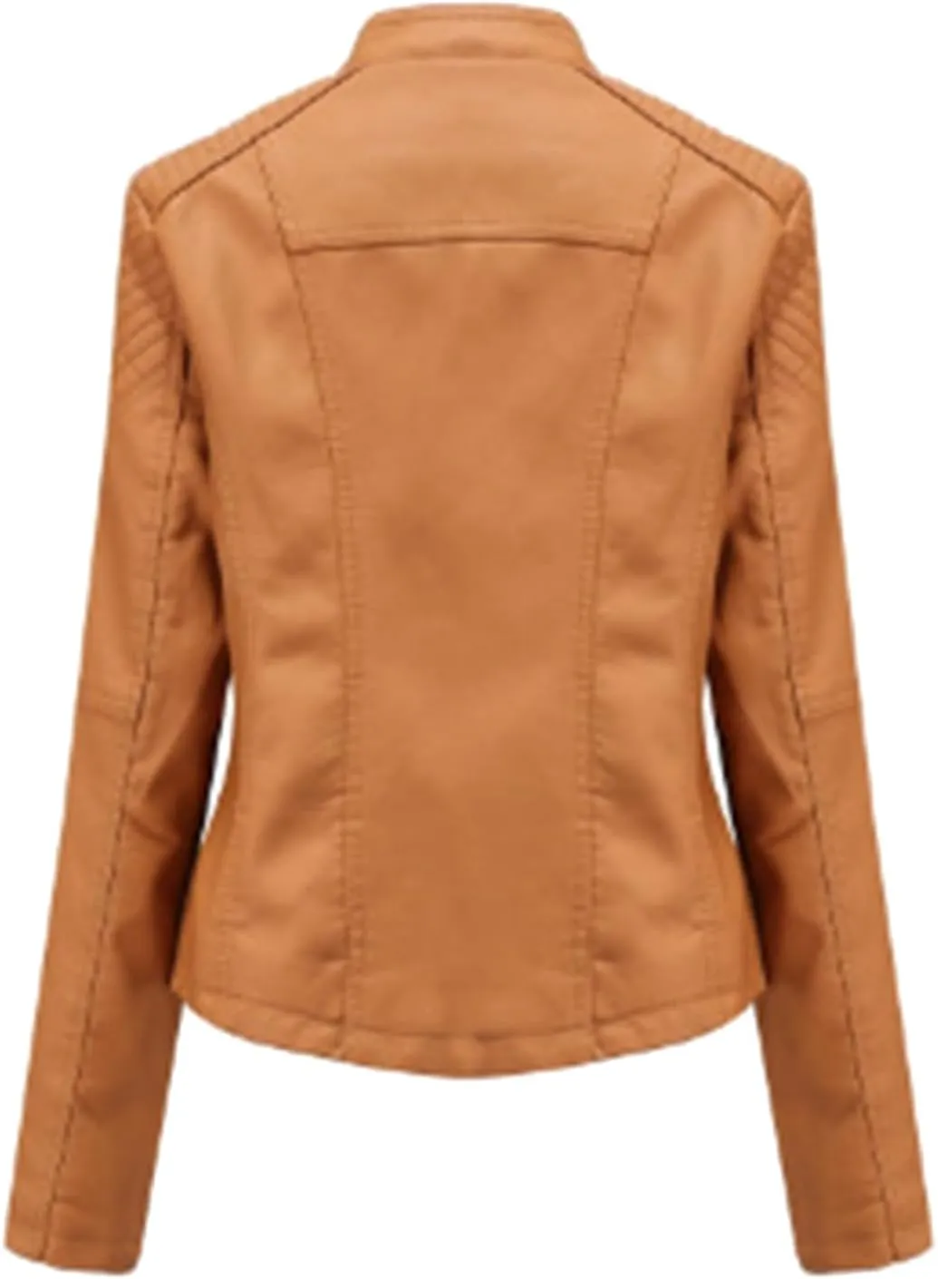 Womens Cropped Faux Leather Jackets Plus Size Slim Fit Moto Bike Coats Lapel Fashion Zipper Motorcycle Suit Jacket
