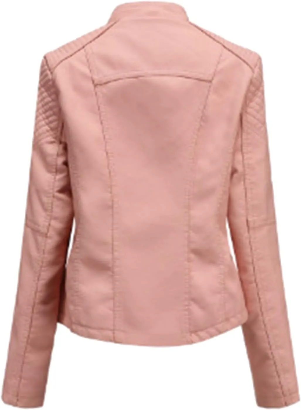 Womens Cropped Faux Leather Jackets Plus Size Slim Fit Moto Bike Coats Lapel Fashion Zipper Motorcycle Suit Jacket