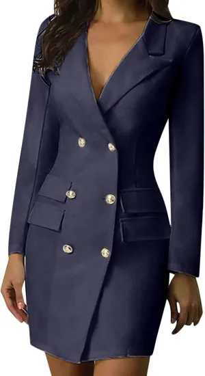 Women's Fashion Double Breasted Trench Coat Solid Color Slim Jacket Pocket Decoration Super Warm Winter