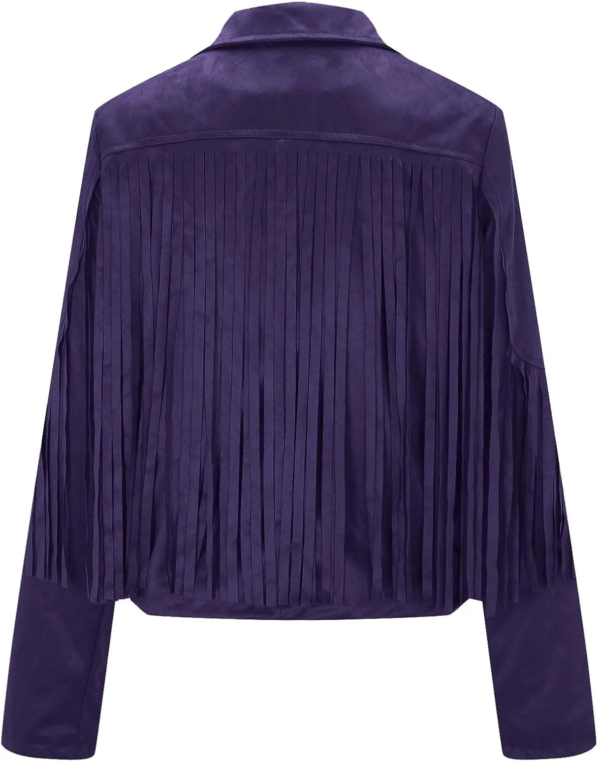 Womens Fringe Jackets Plus Size Faux Suede Coat Fashion Long Sleeve Cardigan Vintage Western Hippie Clothes