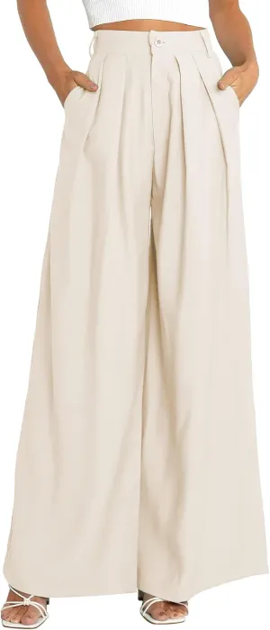 Women's High Waist Casual Wide Leg Palazzo Pants, Dress Pants for Women, Work Pants with Pockets for Women Office.