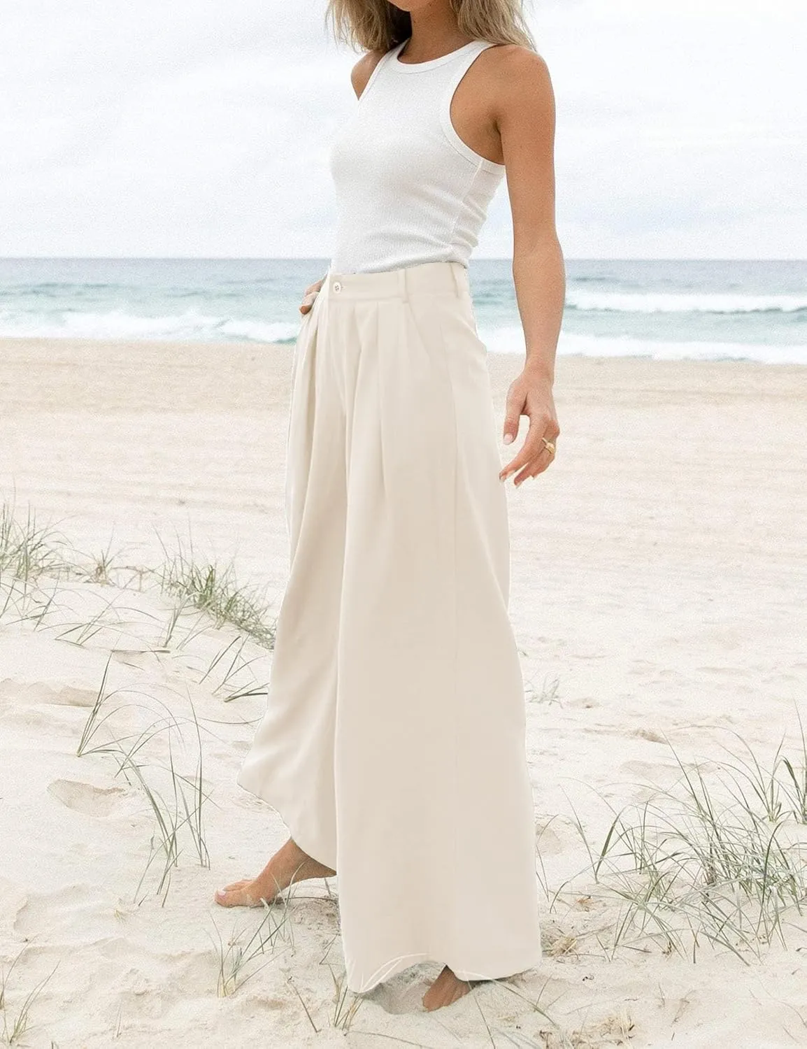 Women's High Waist Casual Wide Leg Palazzo Pants, Dress Pants for Women, Work Pants with Pockets for Women Office.