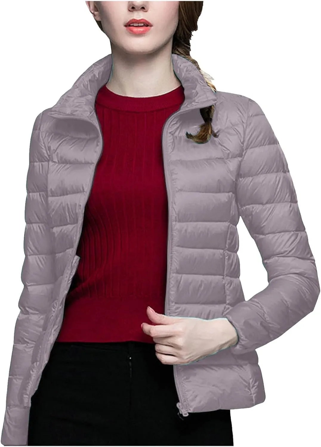 Womens Jackets Winter Down Jacket Women Slim Short Jacket Women's Cropped Quilted Jacket LightWeight Coat Outwear