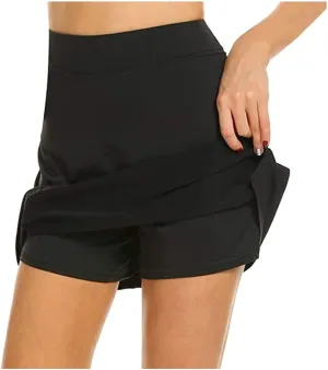 Womens Mini Skorts Sexy Mid-Waisted Pencil Bodycon Short Skirts with Side Split 2025 Tennise Sport Skort
