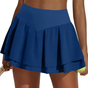 Womens Pleated Tennis Skirt with Pockets High Waisted Tummy Control Golf Athletic Shorts Workout Pickleball