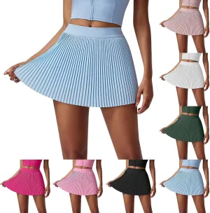 Womens Pleated Tennis Skirts with Pocket Shorts High Waisted Skorts Lightweight Golf Skirt Flowy Athletic Skort