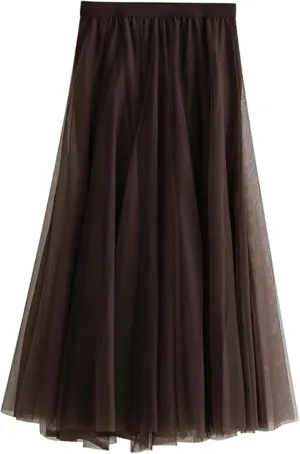 Women's Red/Blue/Grey/Pink/Black/Coffee Layered Mesh Prom Party Tulle Tutu A-Line Evening Tutu Skirts