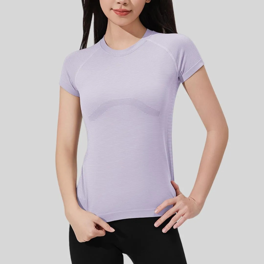 Women's Short Sleeve Workout T-Shirt Quick-Dry Yoga Top,Breathable Running Shirt with High Stretch