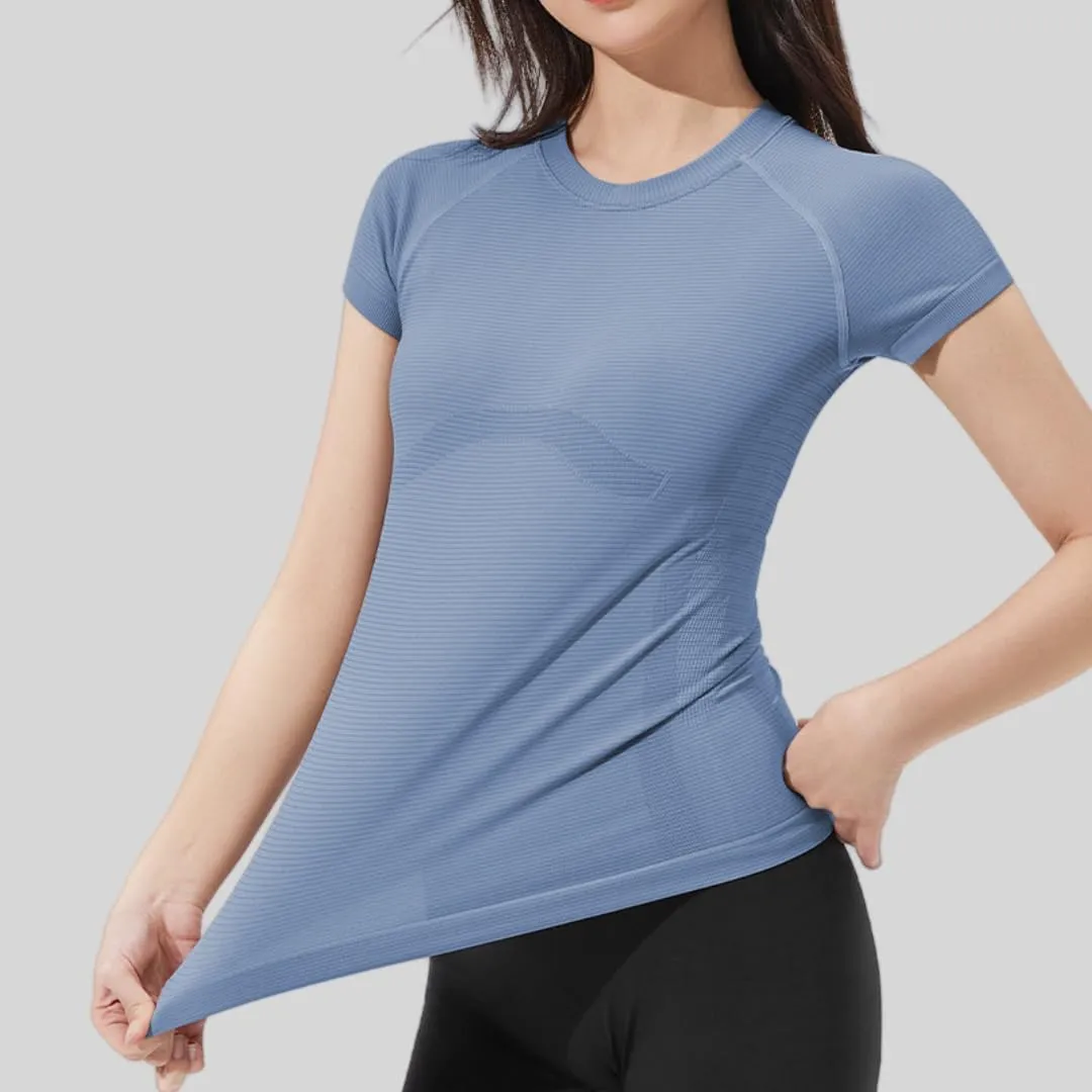 Women's Short Sleeve Workout T-Shirt Quick-Dry Yoga Top,Breathable Running Shirt with High Stretch