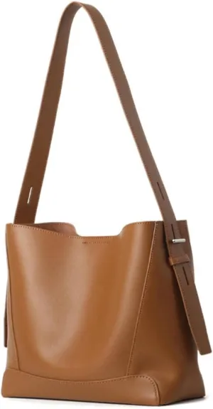 Women's simple versatile bucket bag shoulder bag messenger bag commuter large capacity genuine leather women's bag