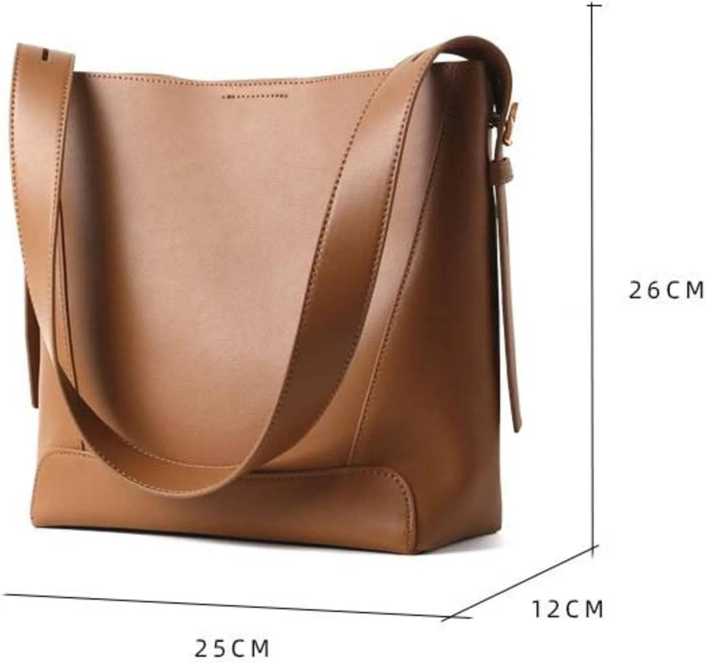 Women's simple versatile bucket bag shoulder bag messenger bag commuter large capacity genuine leather women's bag