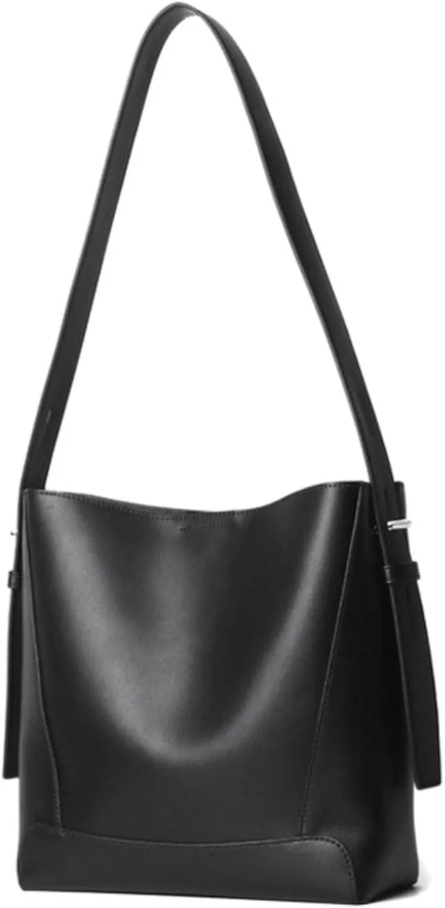 Women's simple versatile bucket bag shoulder bag messenger bag commuter large capacity genuine leather women's bag