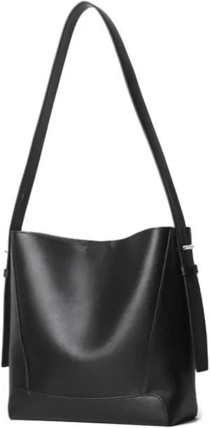 Women's simple versatile bucket bag shoulder bag messenger bag commuter large capacity genuine leather women's bag