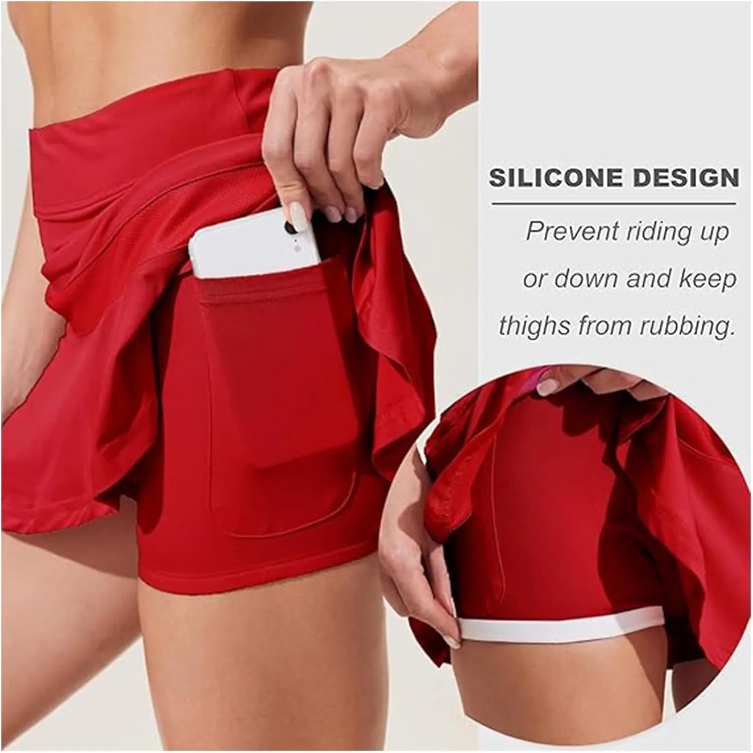 Womens Tennis Skirt Pleated Athletic Golf Skorts Skirt Breathable Lightweight Running Soft Workout Skirts