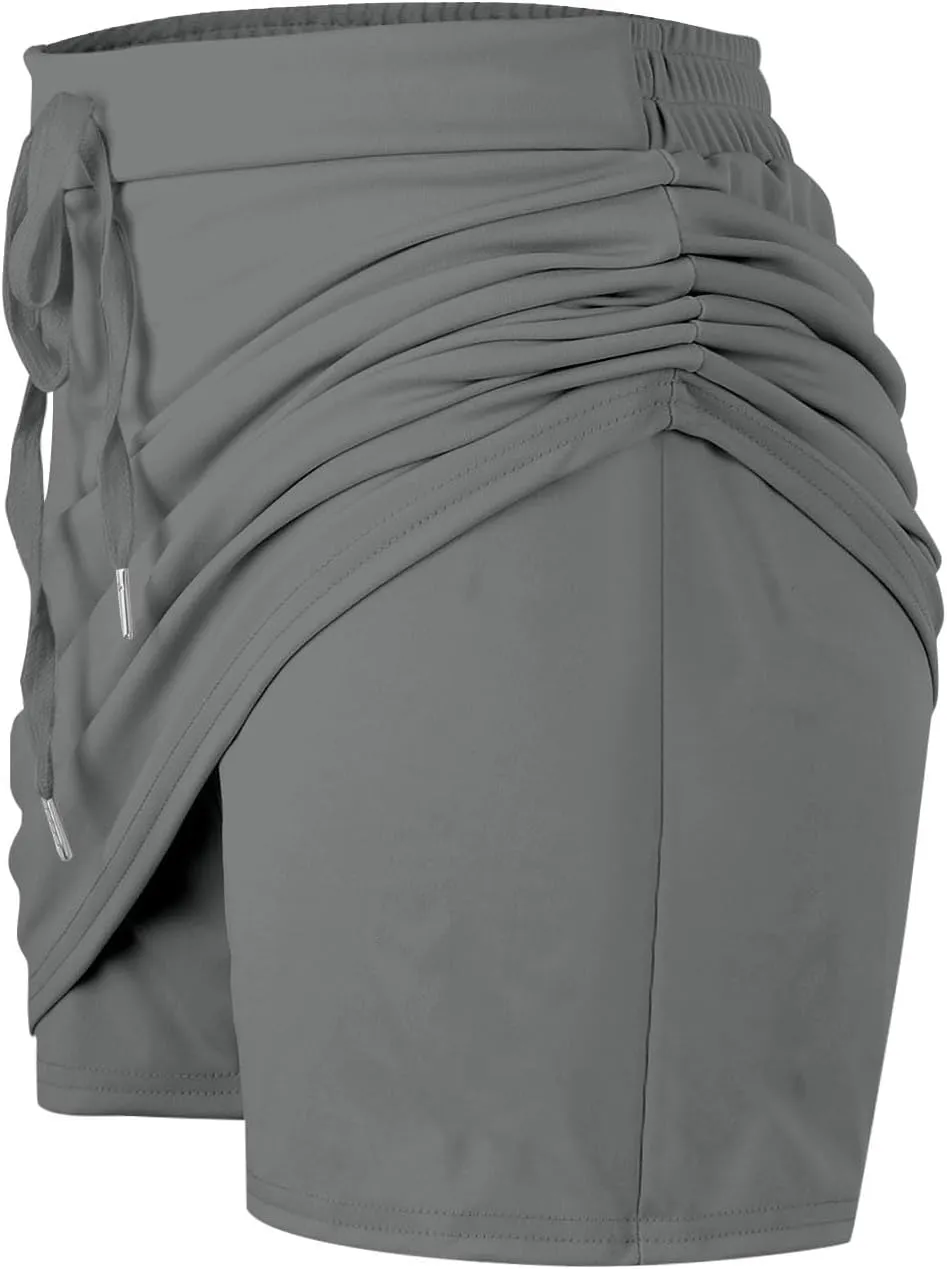 Women's Tennis Skirt with Pockets Athletic Golf Skirts for Women Womens Drawstring High Waist Skirt