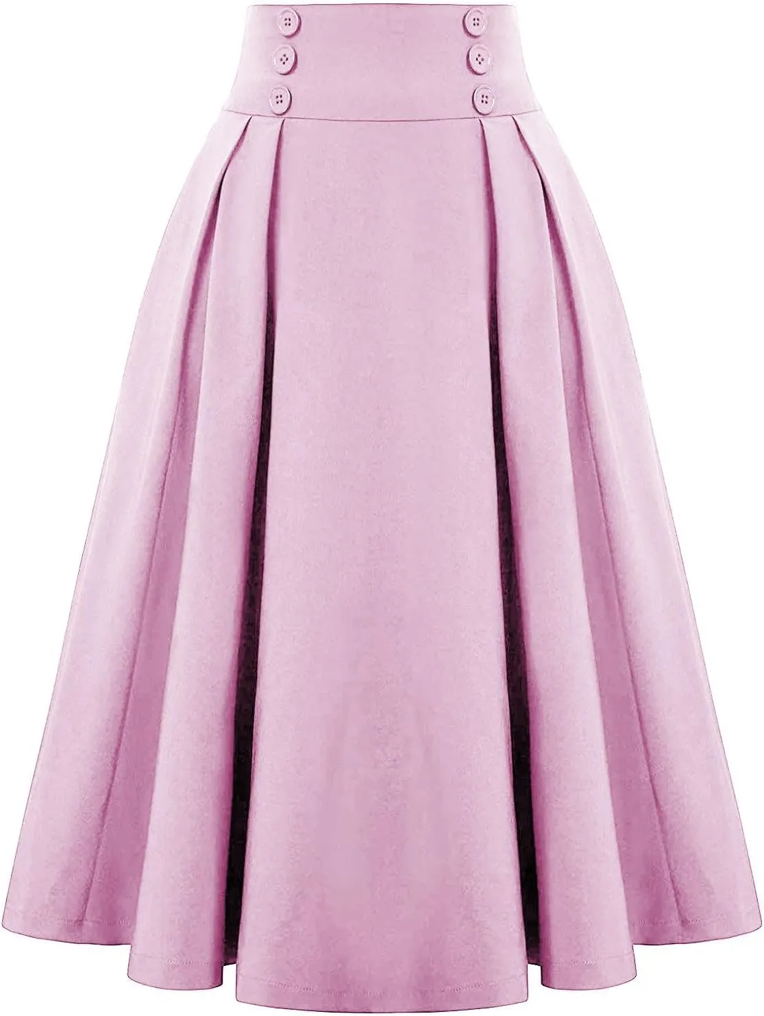 Womens Vinatge Skirts A Line Swing Skirt High Waist Midi Skirts Elegant Maxi Skirts Dressy Skirt Elastic Summer Skirt