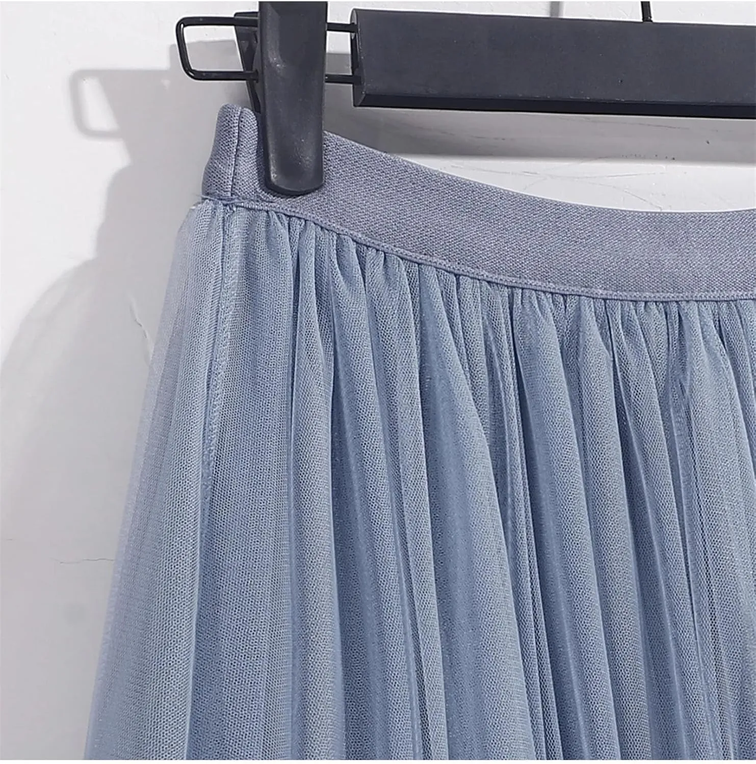 Women's Vintage Pleated Tulle Skirt Summer High Waist Mesh A-Line Skirts