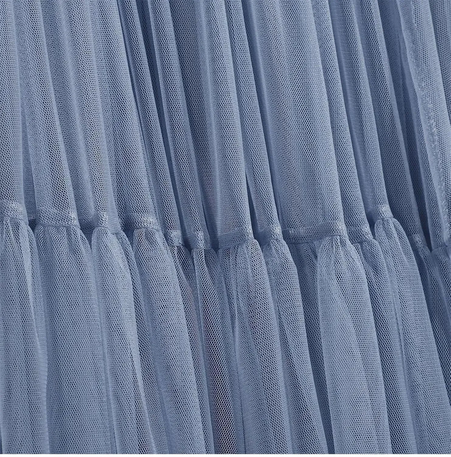 Women's Vintage Pleated Tulle Skirt Summer High Waist Mesh A-Line Skirts