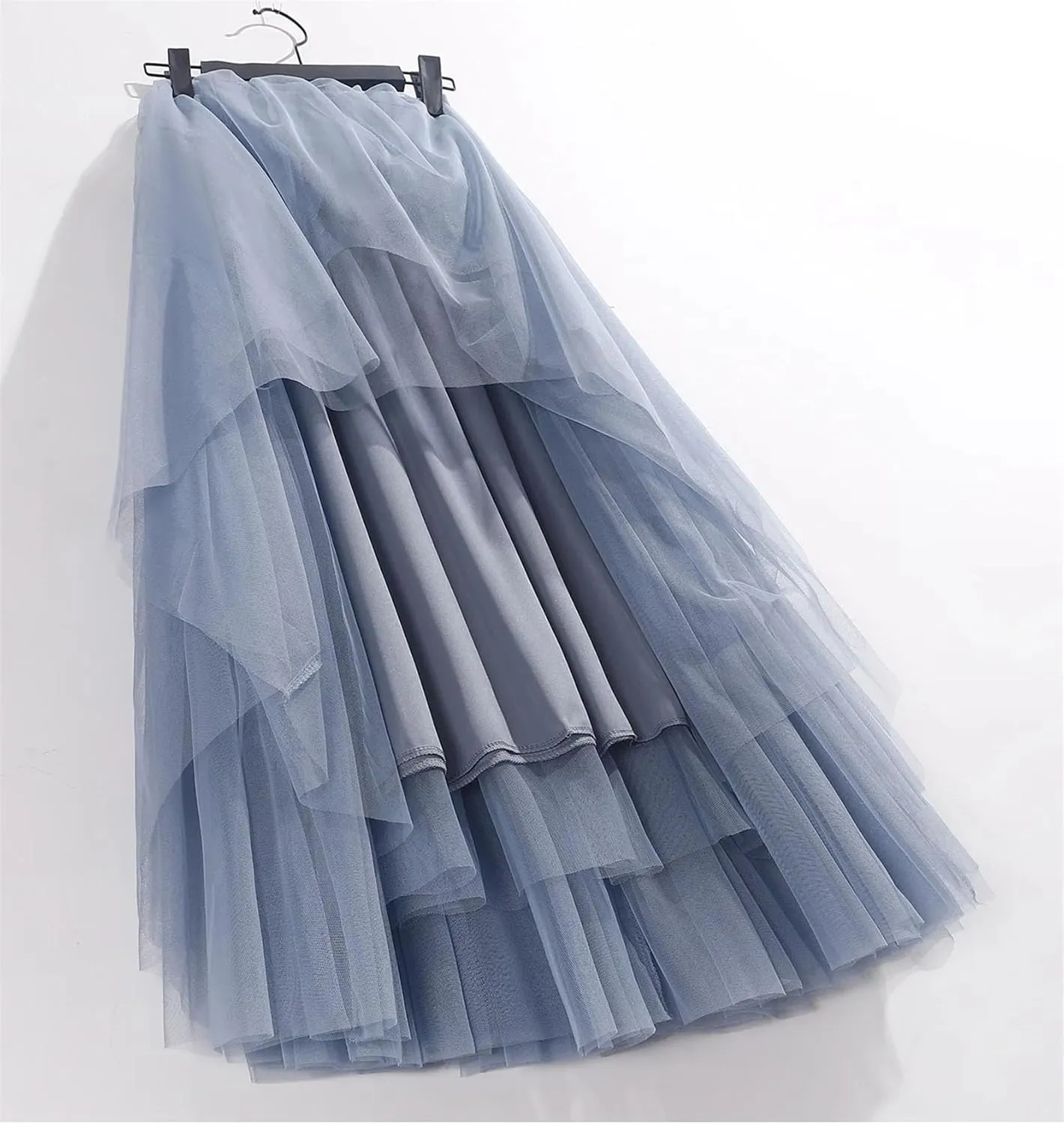 Women's Vintage Pleated Tulle Skirt Summer High Waist Mesh A-Line Skirts