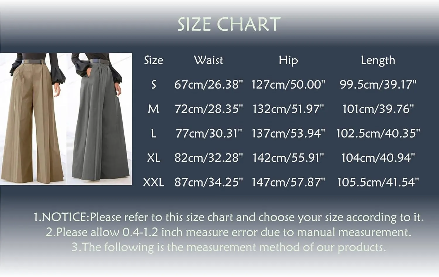 Women's Wide Leg Suit Pants High Waist Button Down Long Palazzo Pants Trendy Business Office Trousers with Pockets