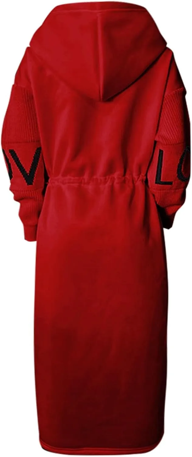 Womens Wool Blend Pea Coat Fashion Winter Dressy Overcoat Zipped Trench Jackets with Hood