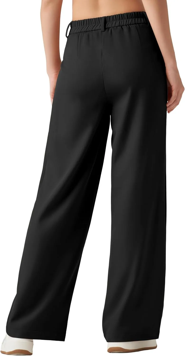 Women's Work Pants Wide Leg 2025 Dress Pants Casual Slacks Office Pants High Waisted with Pockets 28"/30"/32"