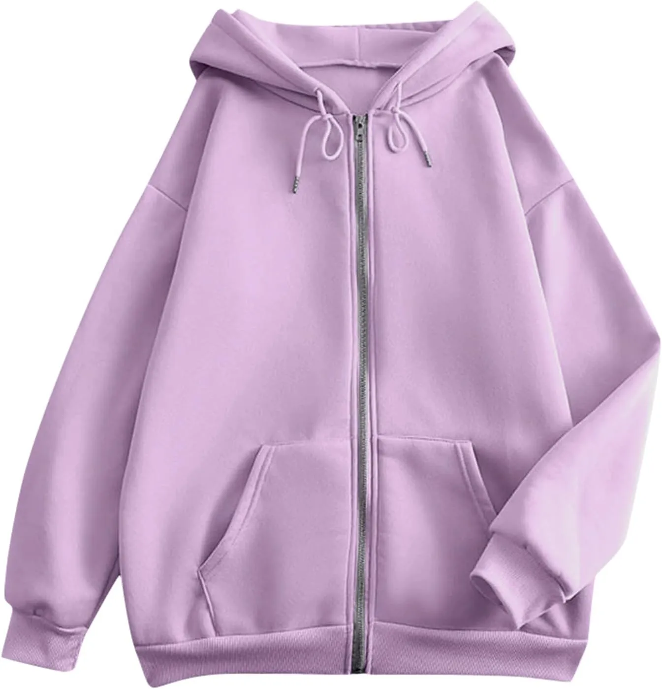 Womens Zip Up Hoodies Long Sleeve Oversized Sweatshirts Y2K Jacket Pockets Patchwork Design T-Shirt Hoodie for Women