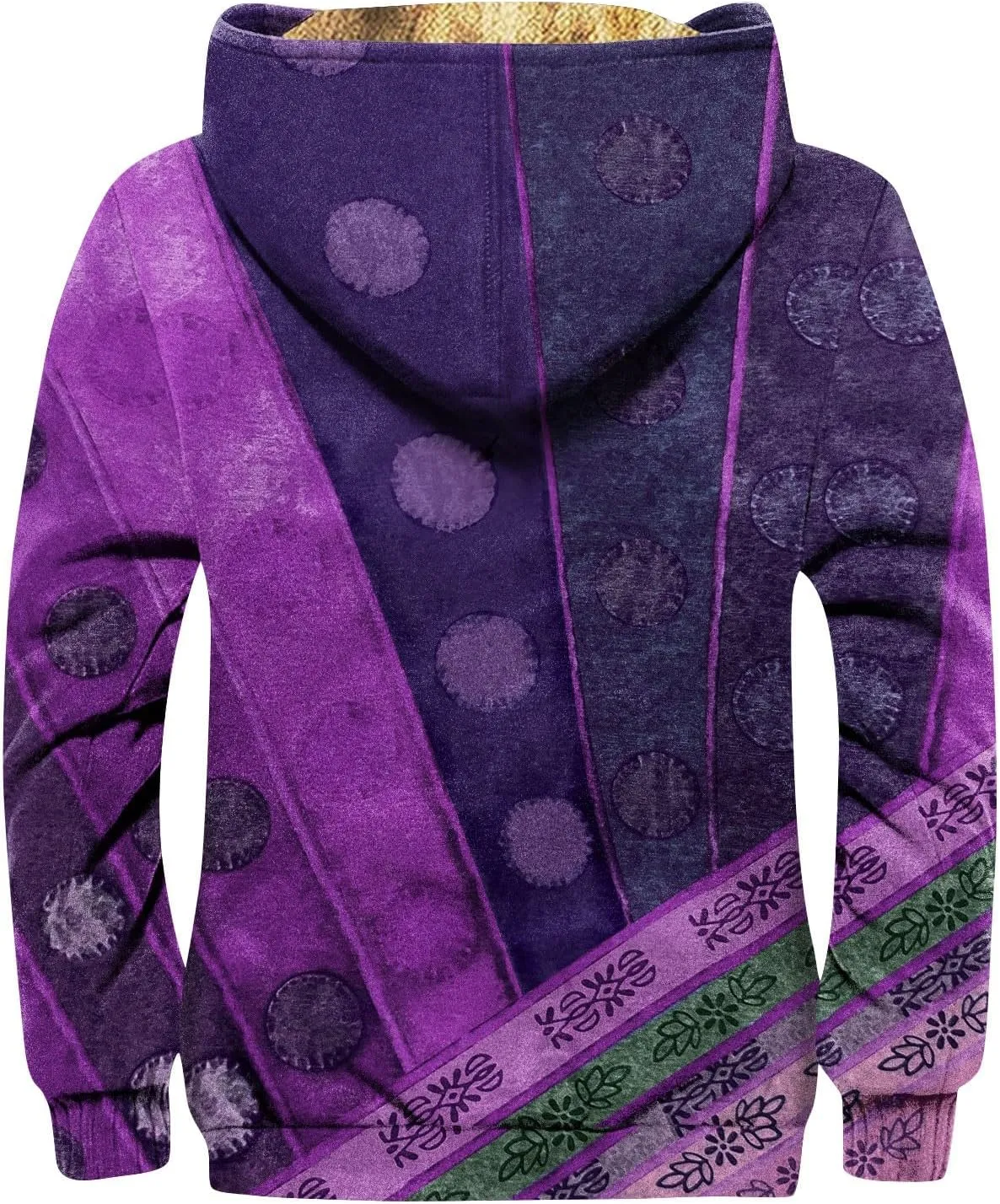 XIAXOGOOL Men's Hooded Jacket Retro Print Zip Up Heavyweight Sherpa Fleece Lined Oversized Sweatshirt Warm Thick Winter Coat