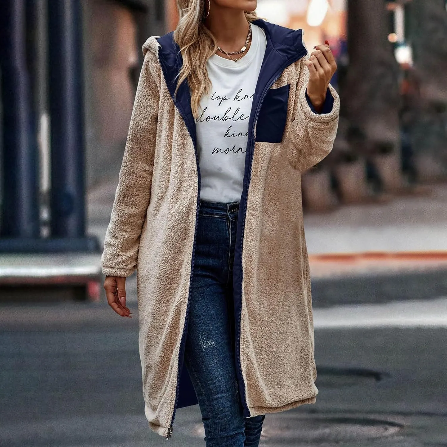 XUNRYAN Womens Winter Warm Down Coats Sherpa Fleece Puffer Jackets Quilted Lightweight Faux-Fur Coat Anorak Parka Outwear