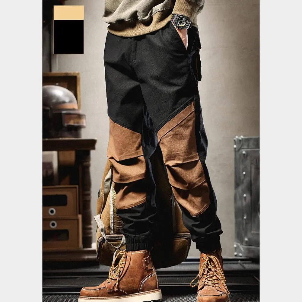 XYGJZ Men's Casual Cargo Pants Outdoor Patckwork Harem Pants RY21