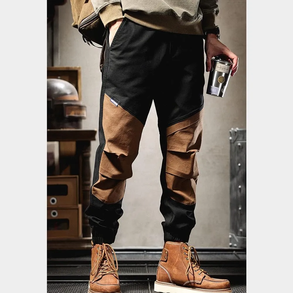 XYGJZ Men's Casual Cargo Pants Outdoor Patckwork Harem Pants RY21